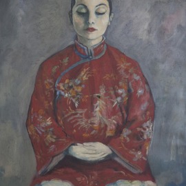 Tatjana Barbakoff im chinesischen Kostüm, 1928, Öl auf Leinwand, 127 x 100 cm,Museumsbesitz