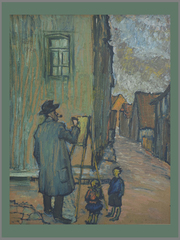 S4 Maler Ackermann Schulgasse, 1920, Öl auf Leinwand, 54 x 47 cm, Privatbesitz